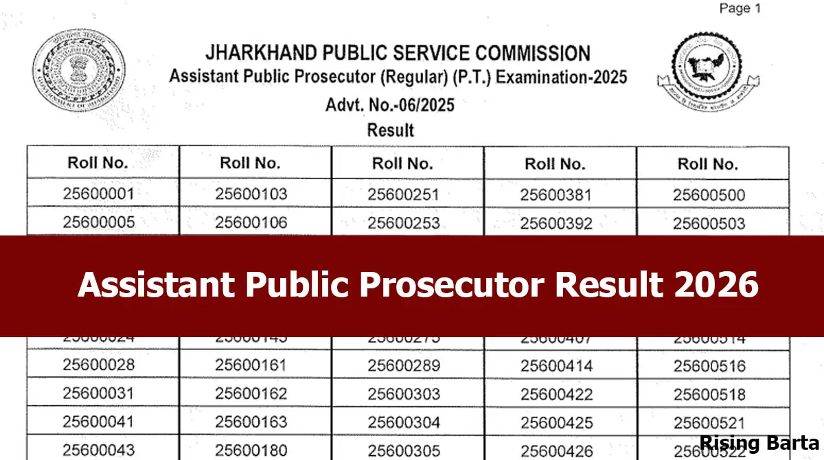 Assistant Public Prosecutor Result 2026