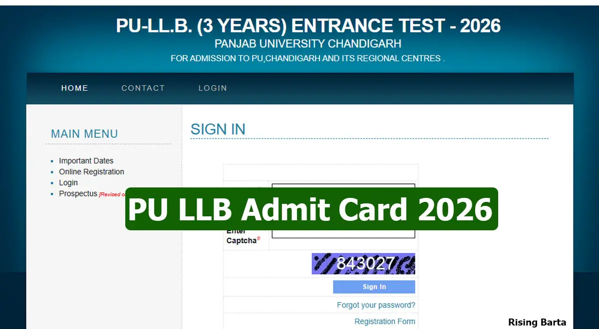 PU LLB Admit Card 2026